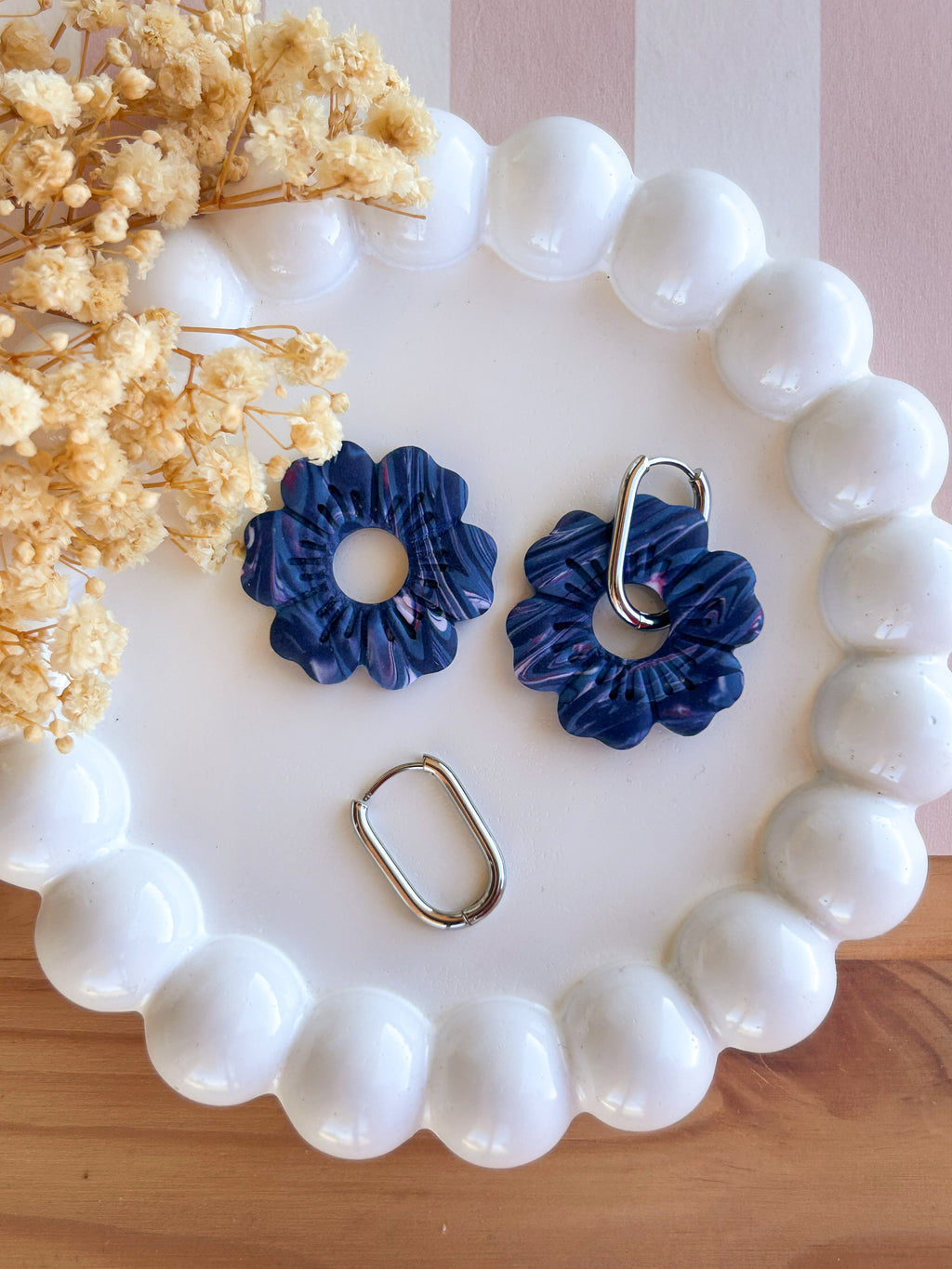 PAMPILLE LOUISE MÉLANGE BLEU MARINE ET ROSE