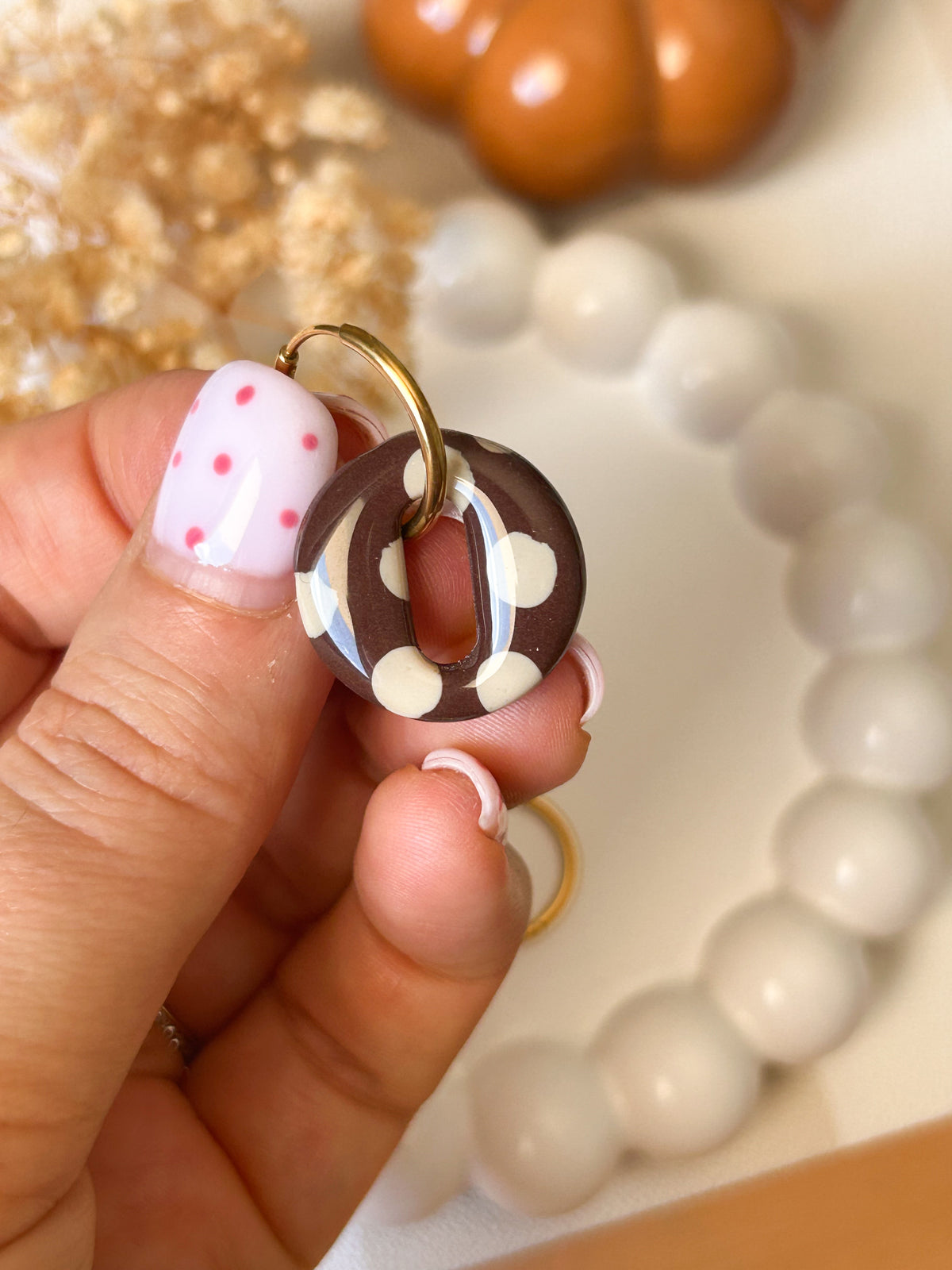 PAMPILLE APPOLINE MARRON A POIS BEIGE